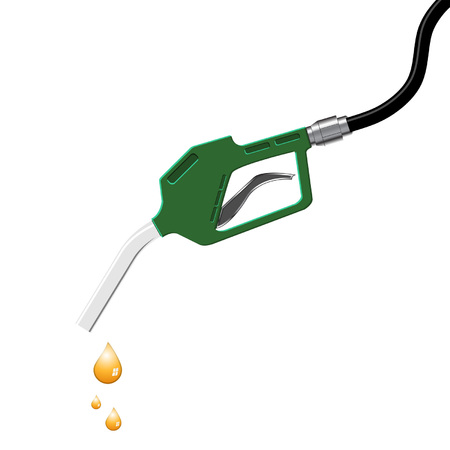 Dripping gas pump nozzle isolated over whiteのイラスト素材