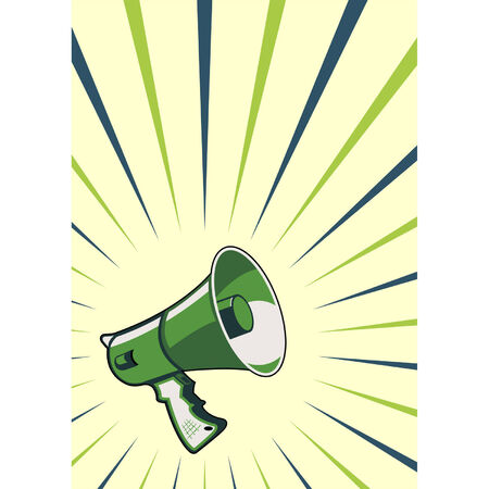 Megaphone over striped backgroundのイラスト素材