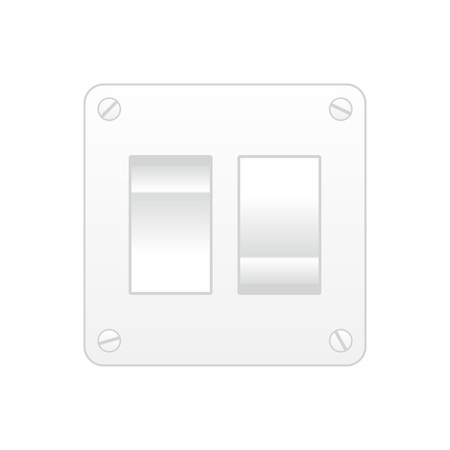 Dual light switch isolated over white square backgroundのイラスト素材