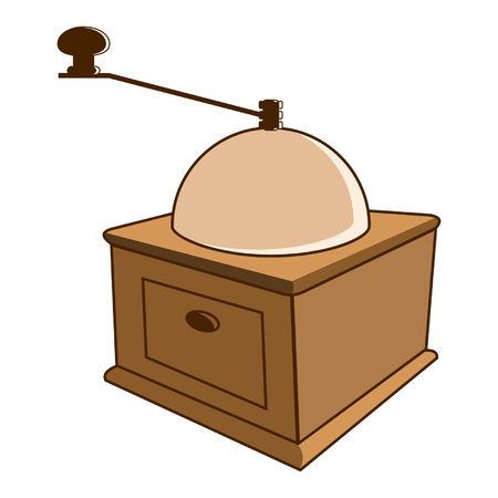 Vintage coffee grinder isolated over white backgroundのイラスト素材