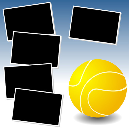 Tennis sport theme with photo template paperのイラスト素材