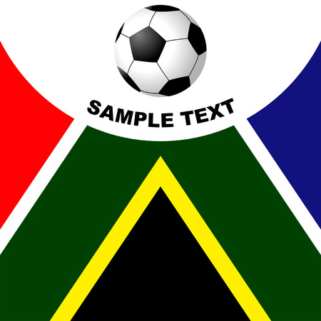 South Africa flag with soccer ball over whiteのイラスト素材