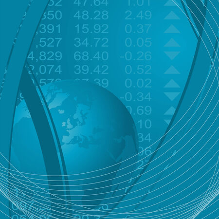 Abstract theme with globe and stock market financial figuresのイラスト素材