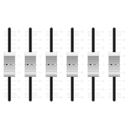 Mixing white buttons isolated over blank backgroundのイラスト素材