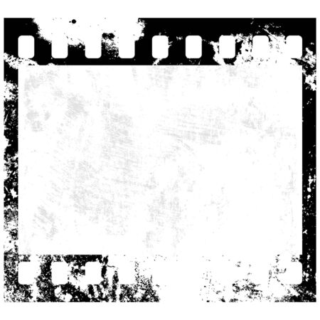 Grunge film frame illustration over white backgroundのイラスト素材