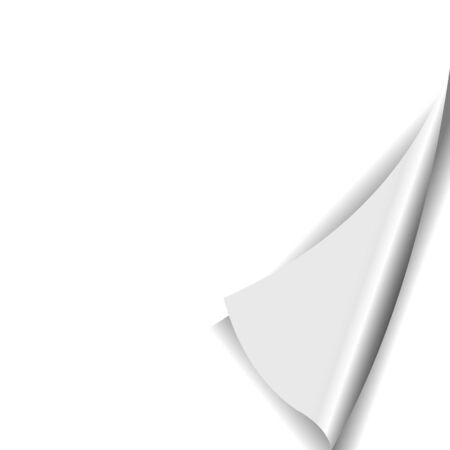 Page curl. Bended paper sheet corner with shadows.のイラスト素材