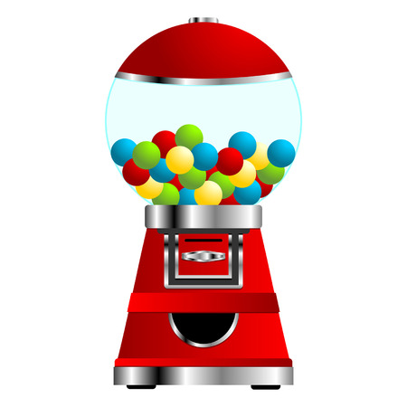 Gumball vending machine isolated over white backgroundのイラスト素材