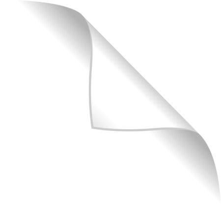 White paper top right curled corner with shadowsのイラスト素材