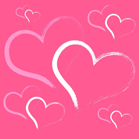 Hearts with grunge trace over pinky backgroundのイラスト素材