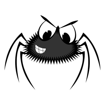 Cartoon spider isolated over white square backgroundのイラスト素材