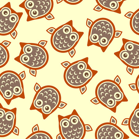 Owl square background over pale yellow colorのイラスト素材