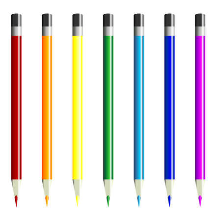 Color pencils set isolated over white backgroundのイラスト素材