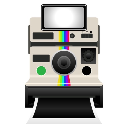 Vintage camera isolated over white backgroundのイラスト素材