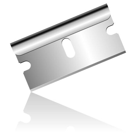 Stainless steel blade isolated over white backgroundのイラスト素材