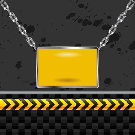 Industrial abstract background with blank metallic signのイラスト素材