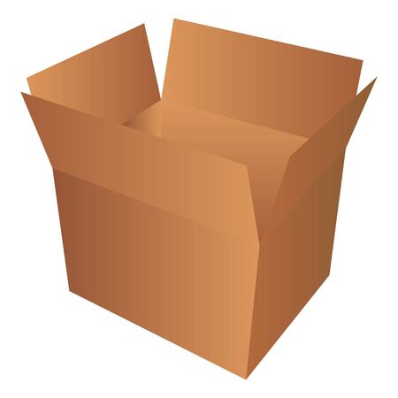 Cardboard box isolated over white backgroundのイラスト素材