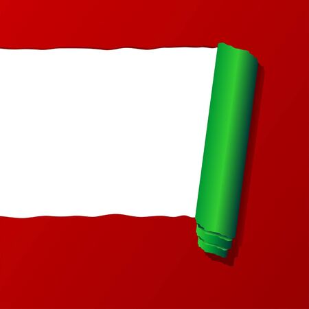Ripped Christmas paper sheet with negative spaceのイラスト素材