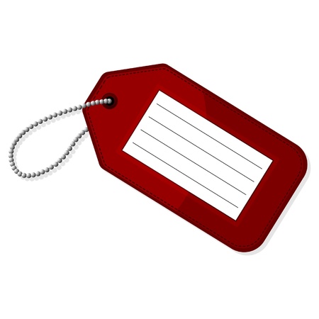 Red luggage tag with copy space over white backgroundのイラスト素材