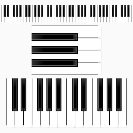 Piano keys representation with different size keyboardのイラスト素材