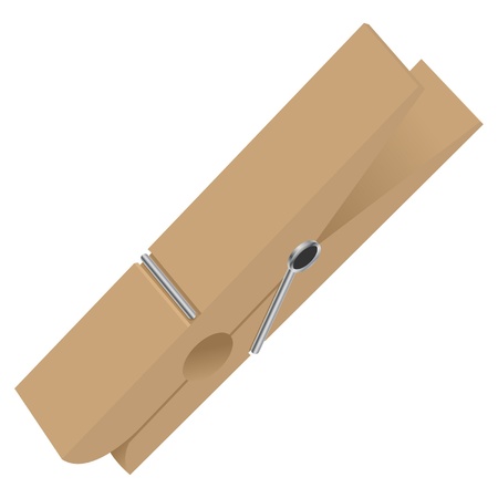 Clothespin isolated over white backgroundのイラスト素材