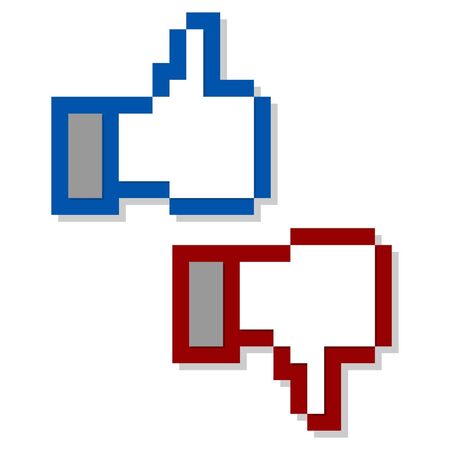 Like and unlike symbols over white backgroundのイラスト素材