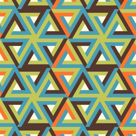 Abstract pattern with tricolor triangles over pearl whiteのイラスト素材