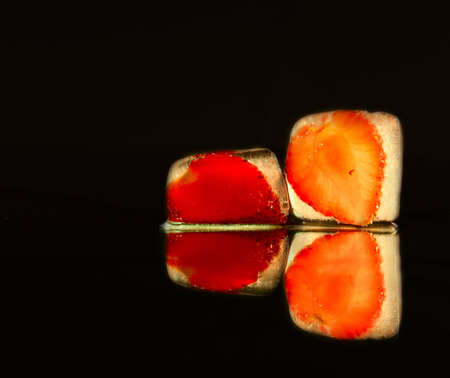 Strawberry in the ice の写真素材