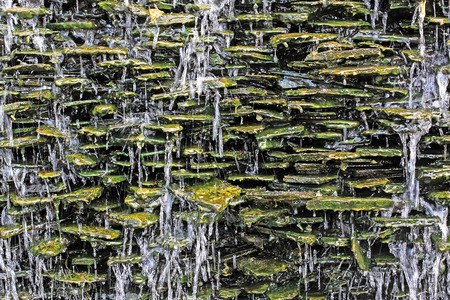 Stone wall waterfallの写真素材