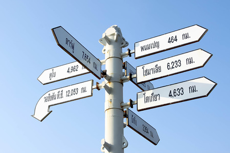 World Capital Cities Signpost,Thailandの写真素材