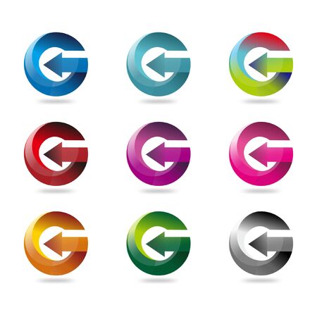 Colourfull Letter G Logo isolated on plain background.のイラスト素材