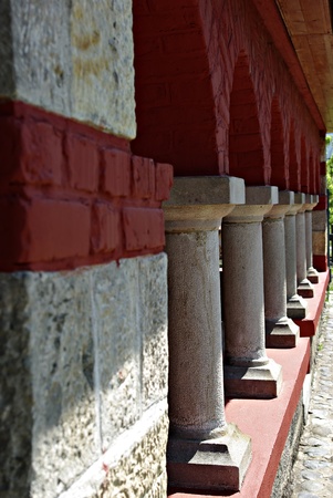 Zica, the only monastery in Serbia which was painted in red, is the foundation of first Serbian King Stefan the First-Crowned.の写真素材