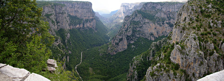 The Vikos Gorge is a gorge in the Pindus Mountains of northern Greece.の写真素材