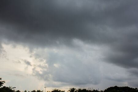Dark sky and dramatic black cloud before rain.