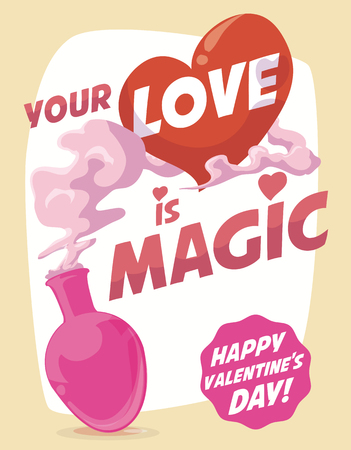 Sweet love magic potion for Valentine's Day.のイラスト素材