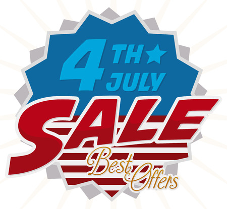 Patriotic design announcing best offers for Independence Day celebration.のイラスト素材