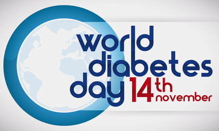 Banner with commemorative design to remind you the World Diabetes Day in November 14.のイラスト素材