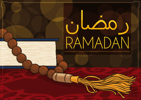 Holy Quran with a masbaha -string of beads- over it to celebrate the Muslim month of Ramadan...