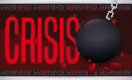 Wrecking ball crashing a statistics chart, symbolizing the impact in economy due to the upcoming...