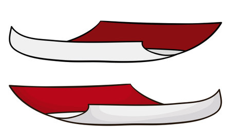 Two samples of a fallen loose-leaf calendar: one in flat colors and the another in cartoon style.のイラスト素材