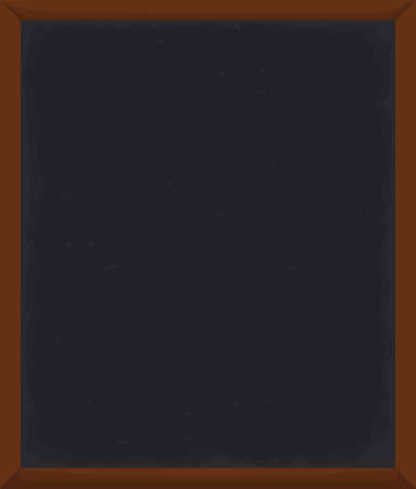 Vertical design with dark and empty chalkboard with wooden frame in cartoon style.のイラスト素材