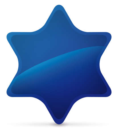 Isolated blue star shape of six points -like the Star of David- with blue and shiny effect.のイラスト素材