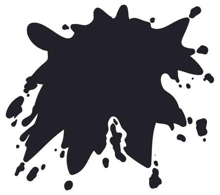 Black splatter silhouette with some drops scattered and isolated over white background.のイラスト素材
