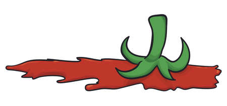 Red tomato juice splashed over white background decorated with stem over white background.のイラスト素材