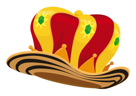 Combination between a crown with sombrero vueltiao to commemorate the festive Barranquilla's Carnival.のイラスト素材