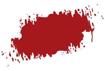 Slanting splash of red paint over white background. Design in flat style.のイラスト素材