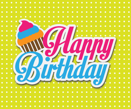 Colorful Happy Birthday Card  のイラスト素材
