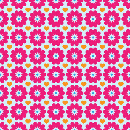 Flower And Love Background Patternのイラスト素材