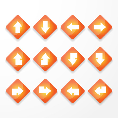 12 Shining Flip Rectangle Arrow Vectorのイラスト素材