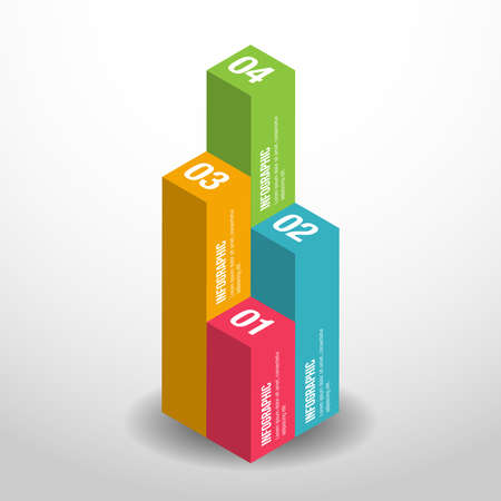 Beautiful Professional 3D Infographic Graphのイラスト素材