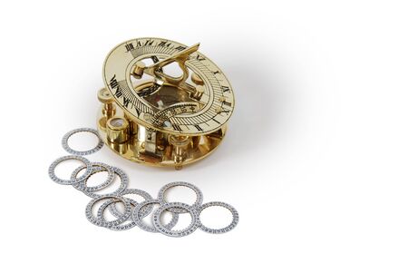 Date wheels from mechanical watches, Sundial telling the number of hours to go or the years left